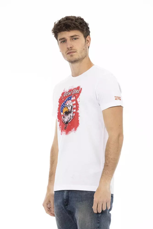 T-shirt à manches courtes blanches élégantes avec imprimé avant