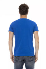 T-shirt rond à manches courtes bleues élégantes