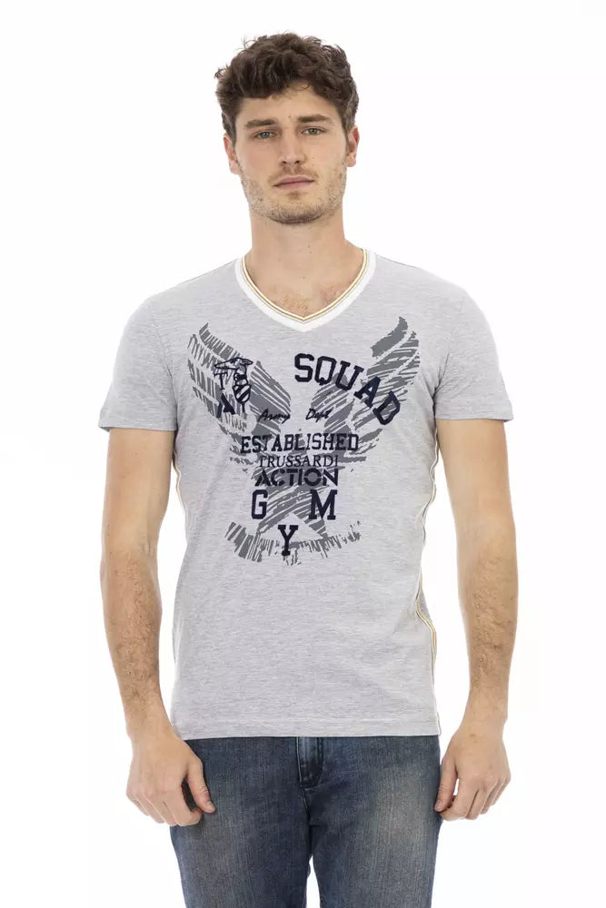 Elegantes V-Ausschnitt-T-Shirt mit schickem Frontdruck