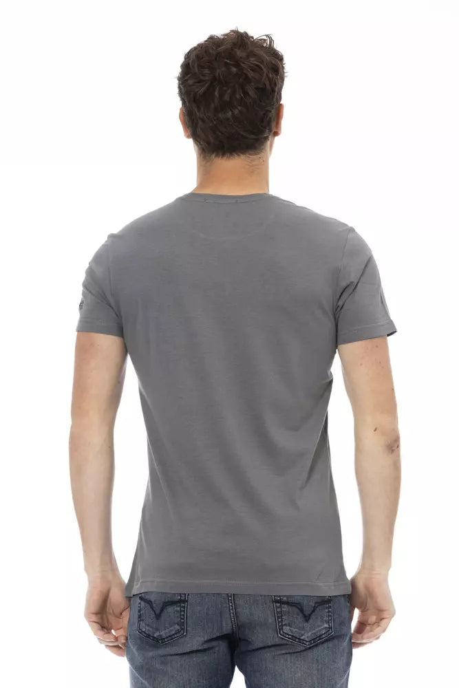 Camiseta de manga corta gris elegante