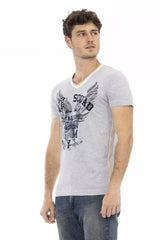 Elegantes V-Ausschnitt-T-Shirt mit schickem Frontdruck