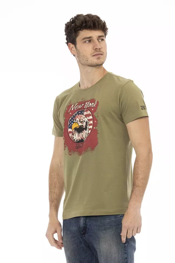 Chic Green Short Sleeve gedrucktes T -Shirt