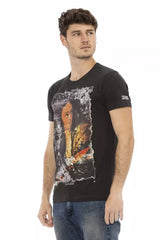 Sleek Black Print Tee - Elegancia casual redefinida