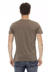 Elegante tee marrone miscela di cotone