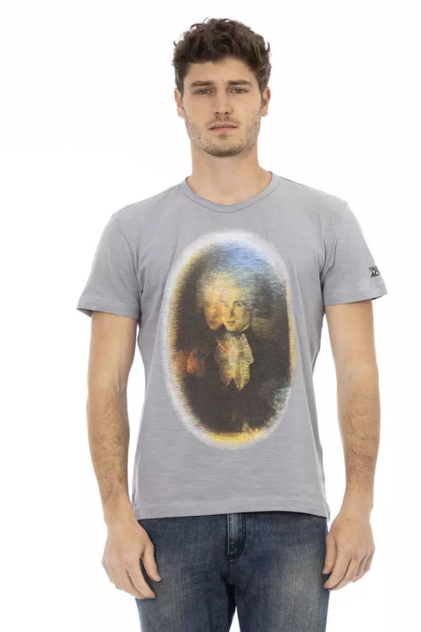 T-shirt de mélange de coton gris chic pour hommes