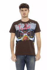 Elegantes braunes Kurzarm -T -Shirt