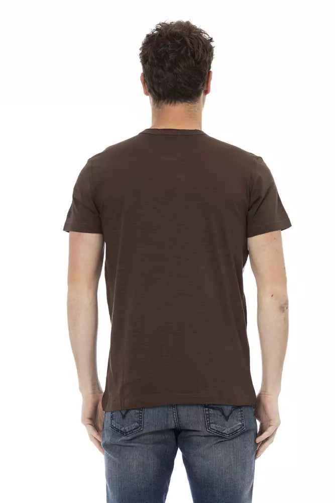 Elegante tee a manica corta marrone