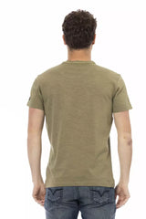 Emerald Green Cotton Tee με μπροστινή εκτύπωση