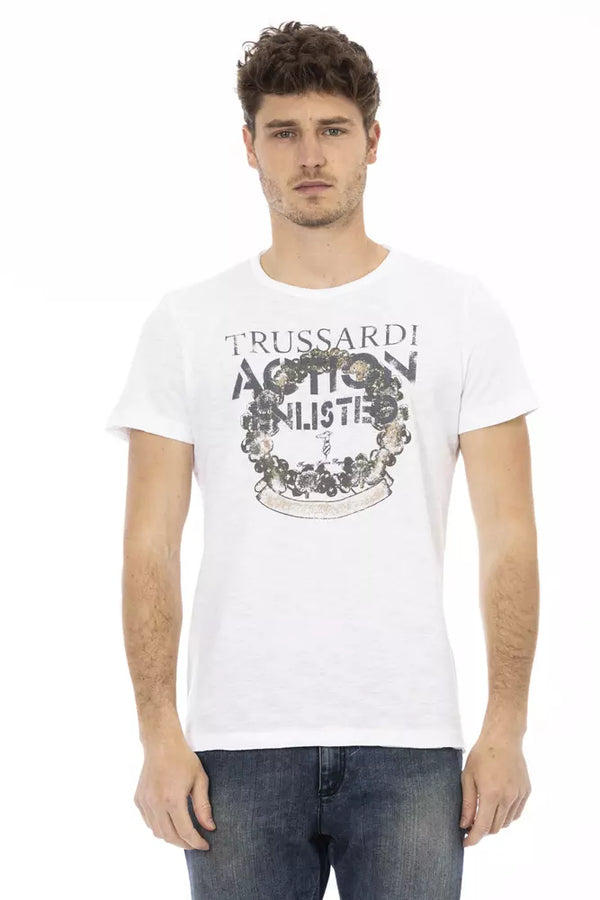 T-shirt blanc chic avec imprimé avant