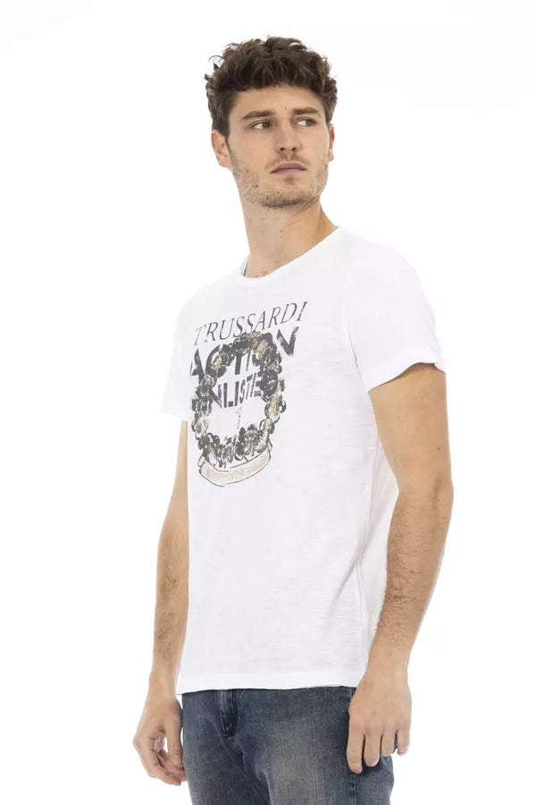 T-shirt blanc chic avec imprimé avant