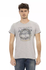 T-shirt à manches courtes gris élégants avec imprimé