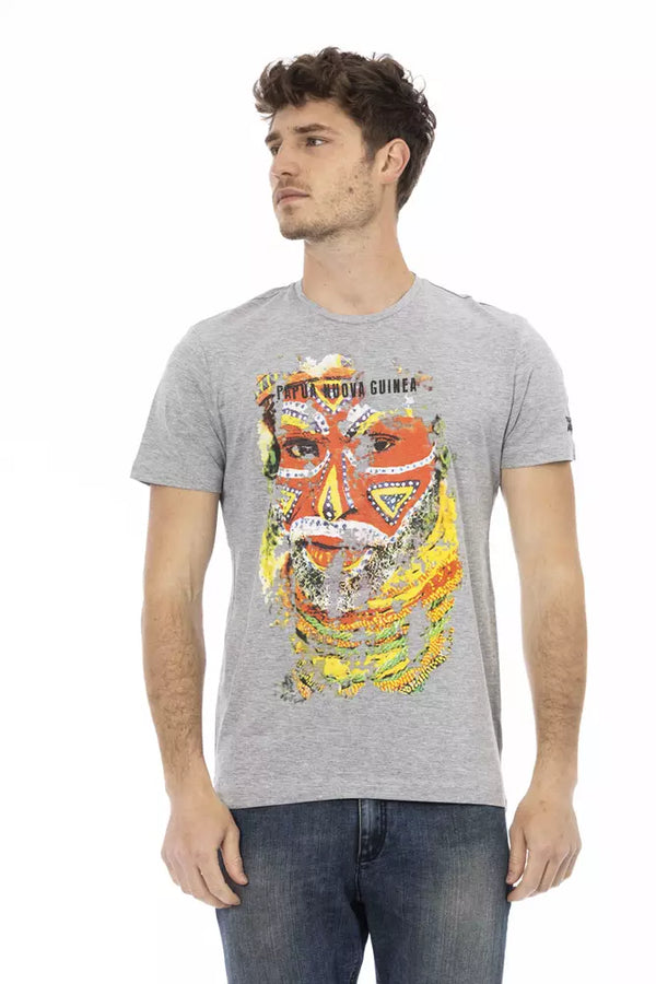 Elegante camiseta gris de manga corta para hombres