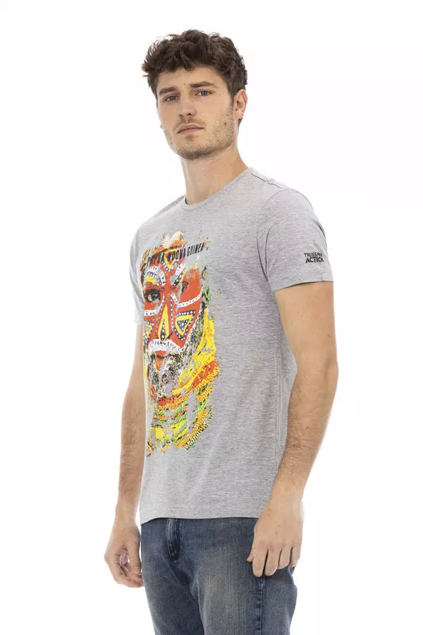 T-shirt gris à manches courtes élégantes pour les hommes