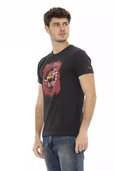 Sleek Round Neck Tee con estampado frontal elegante