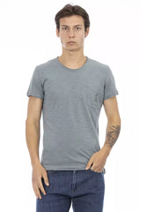 TEE de bolsillo gris elegante con estampado único