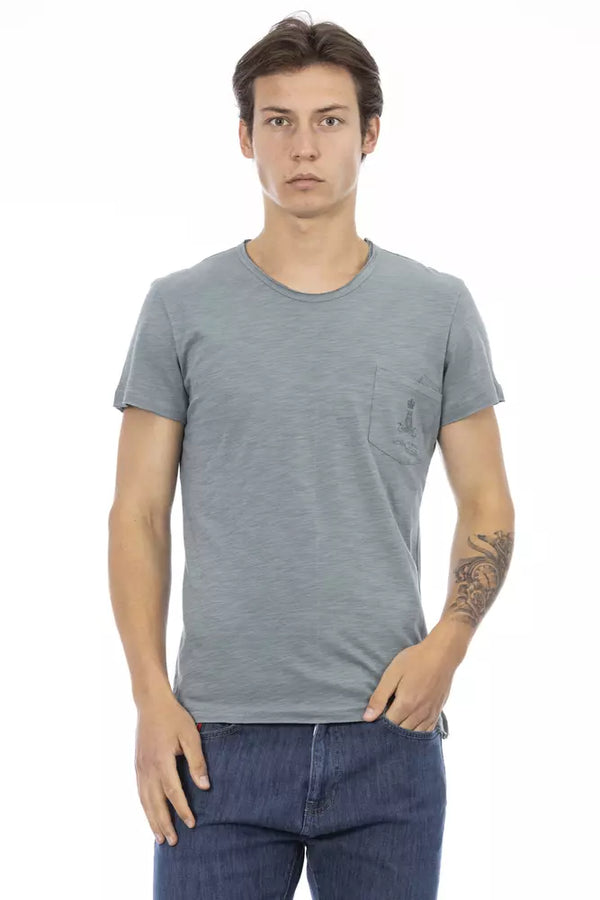 Tee de poche gris chic avec imprimé unique