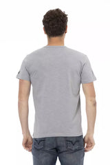 T-shirt à manches courtes gris chic avec imprimé unique