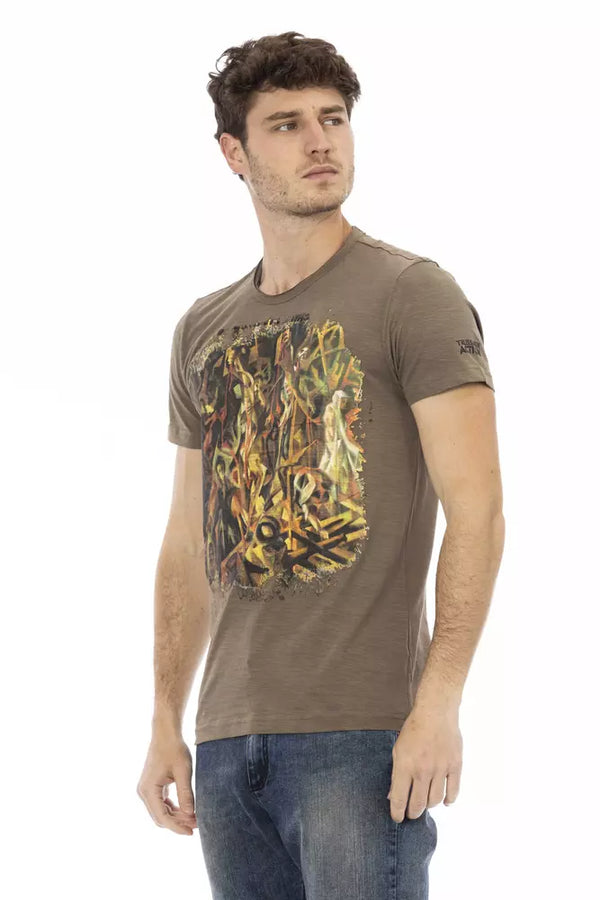 Elegantes braunes T -Shirt mit schickem Frontdruck