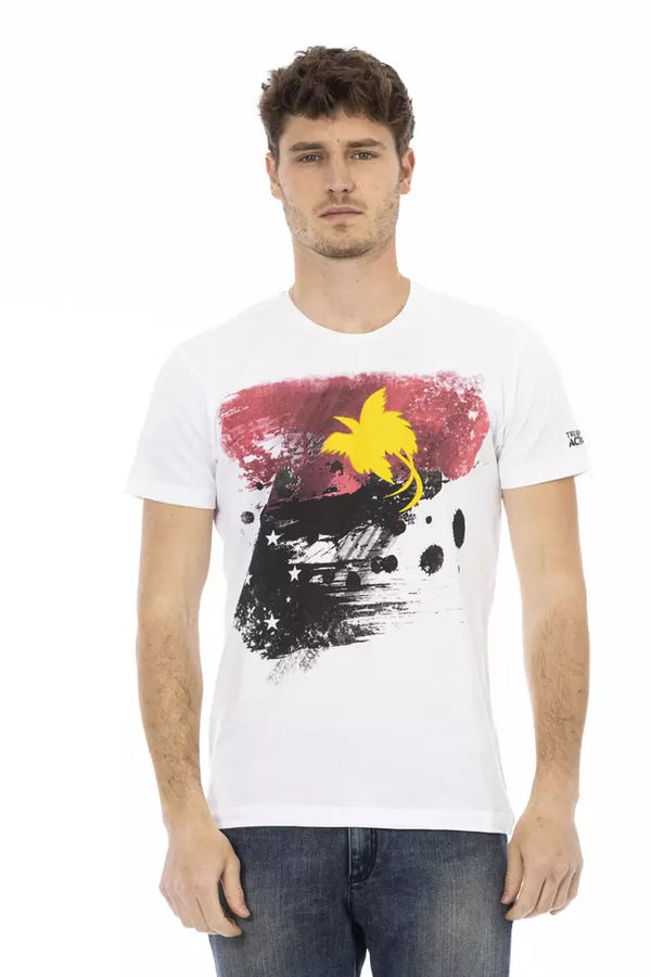 Sleek Summer White Tee con estampado gráfico