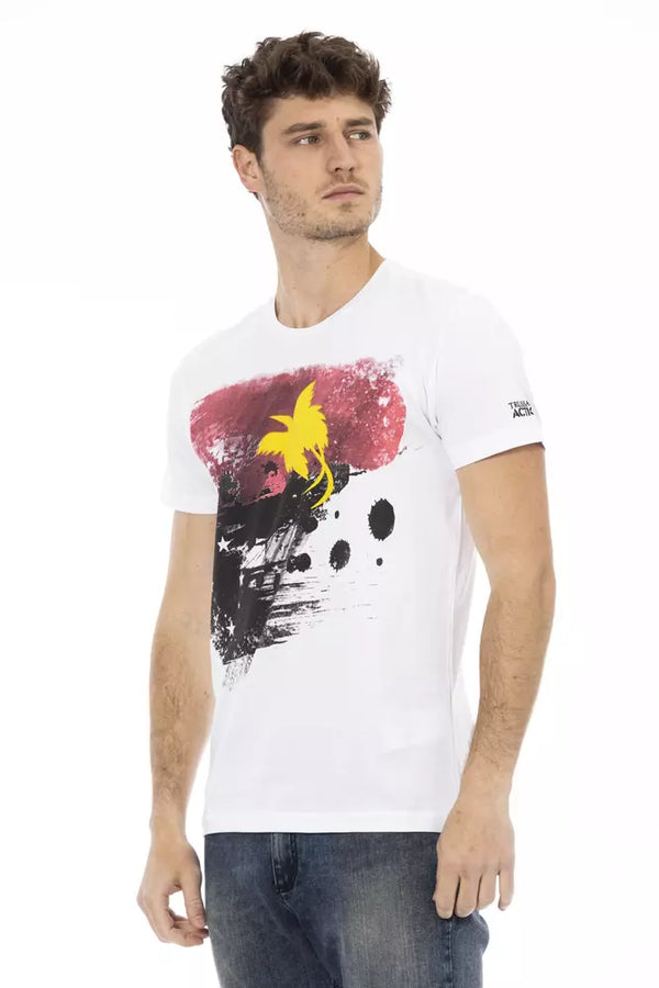 Sleek Summer White Tee con estampado gráfico