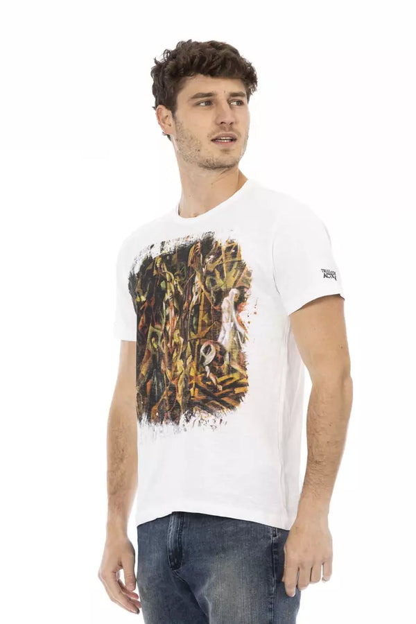 T-shirt à cou rond blanc élégant avec imprimé avant