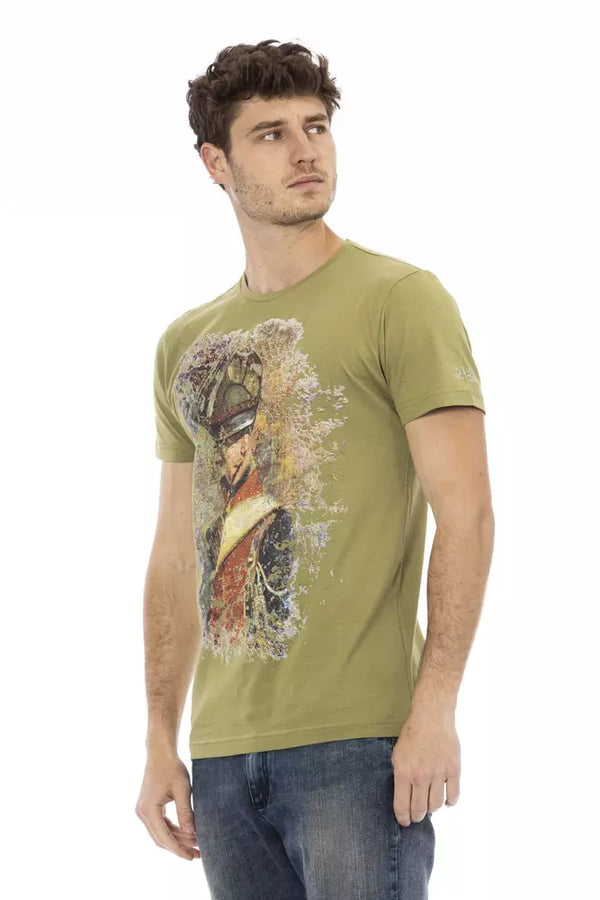 TEE de manga corta verde elegante con estampado delantero