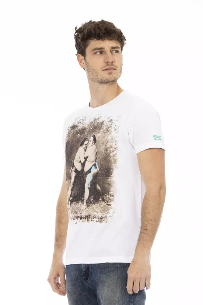 Élégant tee-shirt de mélange de coton blanc