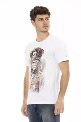 Chic White Short Sleeve gedrucktes T -Shirt