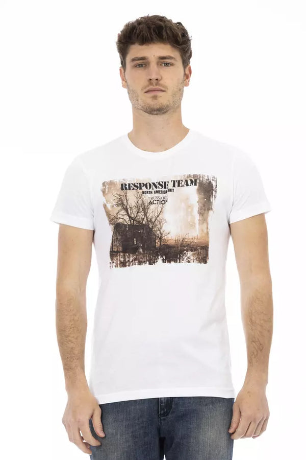 White Cotton Men T-Shirt