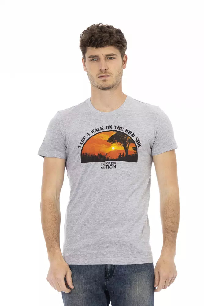 Elegantes graues Baumwollblech-T-Shirt