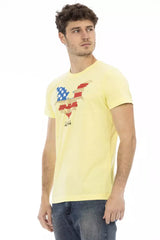 Sunshine Yellow Casual Tee con estampado gráfico