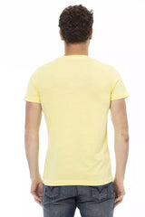 Sunshine Yellow Casual Tee con estampado gráfico