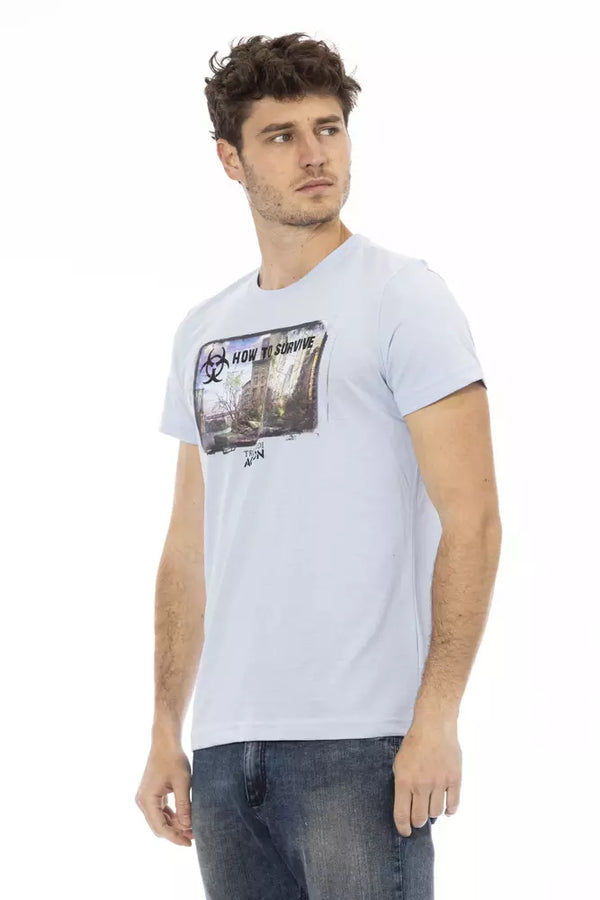 Camiseta azul claro casual elevado para hombres