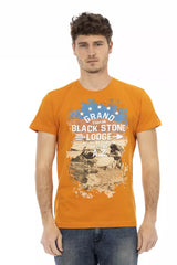 Orange Kurzarm rundes Nacken-T-Shirt