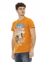 Orange Kurzarm rundes Nacken-T-Shirt