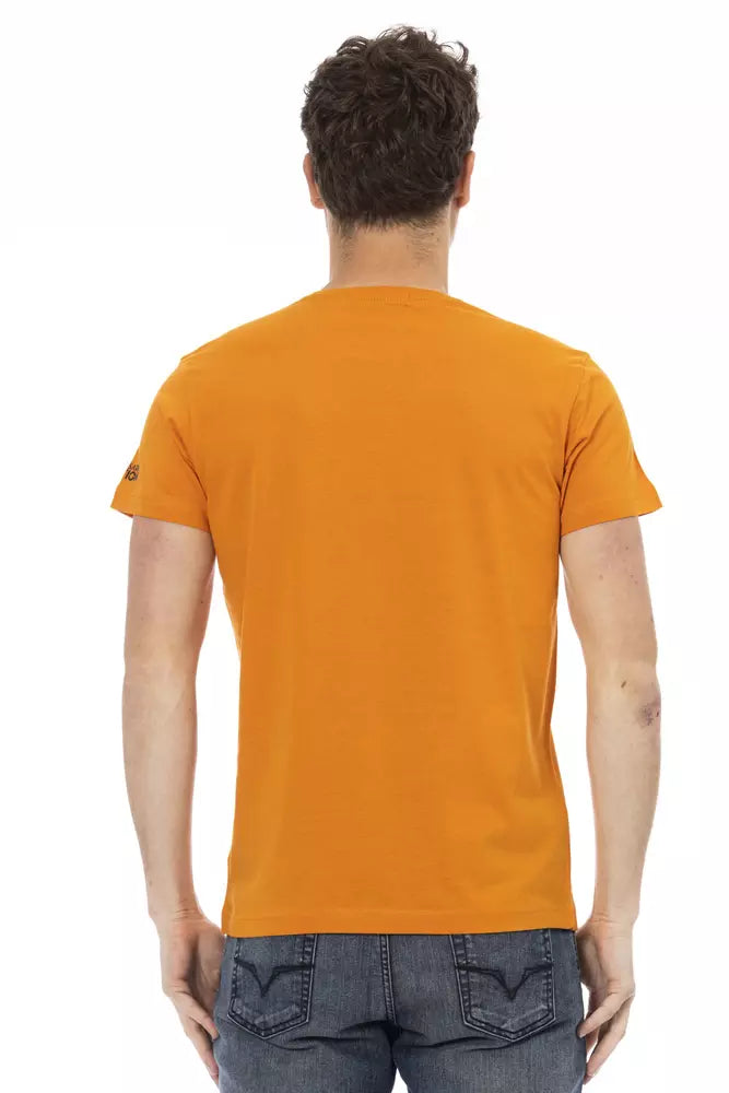 Camiseta de cuello redondo de manga corta de naranja