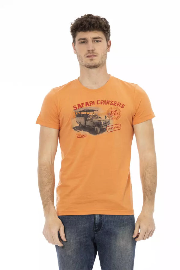 Elegante camiseta de manga corta naranja