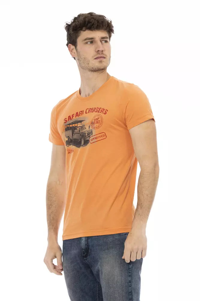 Elegante camiseta de manga corta naranja