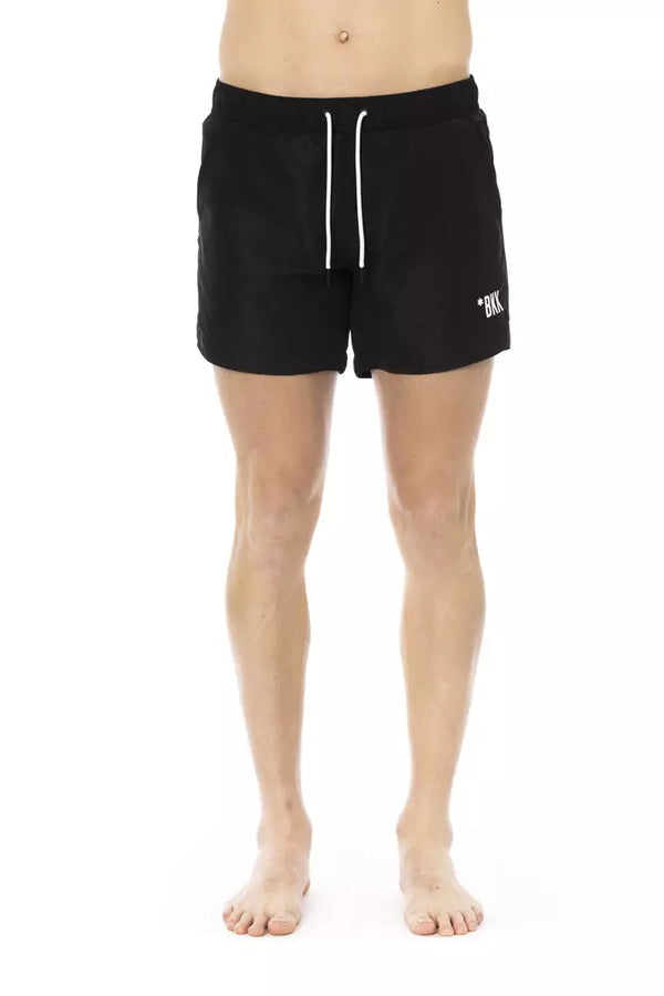 Shorts da nuoto nero chic con fascia firmata