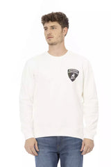 Maglione logo di Sleek White Crewneck Shield