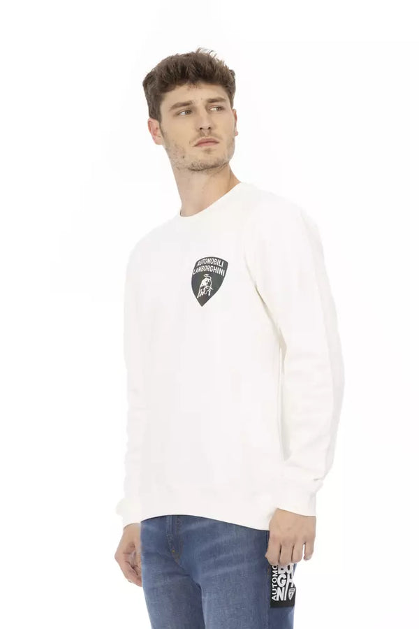 Sweater de logotipo elegante de la tripulación blanca de la tripulación