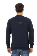 Κομψή ασπίδα Έμβλημα μπλε φούτερ Crewneck