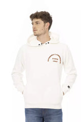 Schlanker weißer Lamborghini Hoodie mit Logoarm