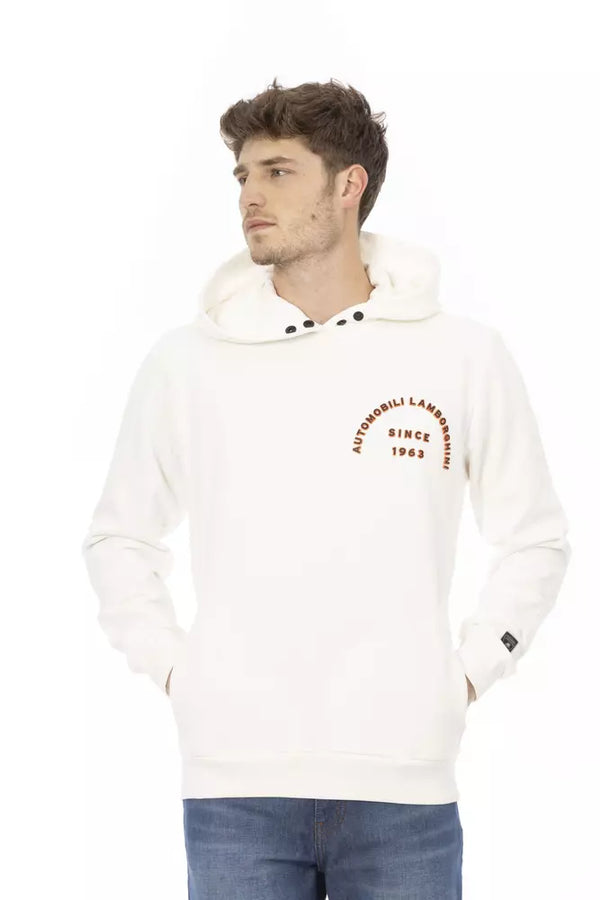 Sweat à capuche en Lamborghini blanche élégante avec manche de logo