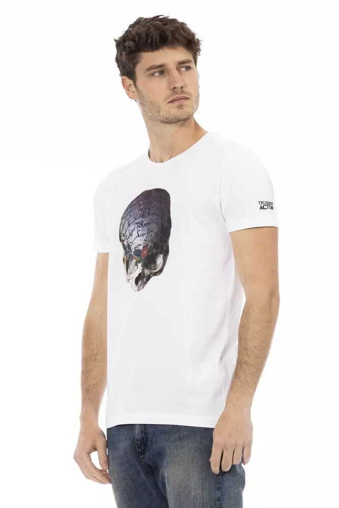 T-shirt à cou rond blanc élégant avec imprimé avant