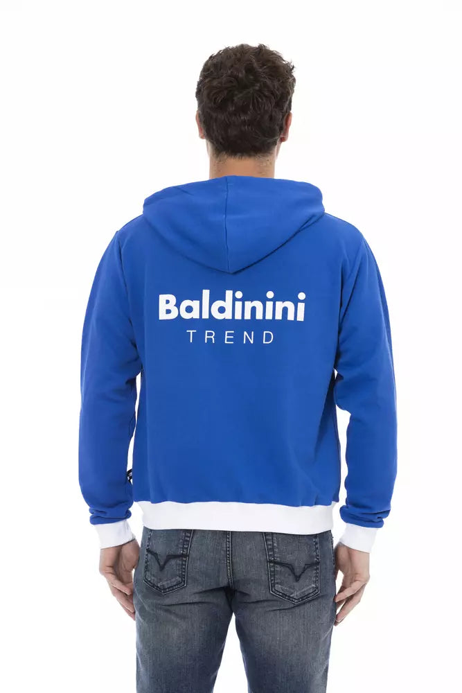 Sweat à capuche en laine bleue élégante avec logo arrière