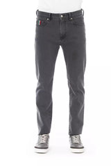 Jeans de hombres regulares de forma regular gris elegante