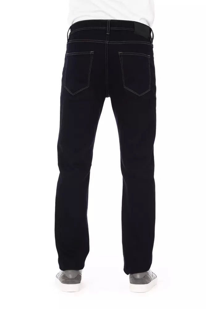 Trendy Kontraststich regelmäßige Fit -Herren Jeans