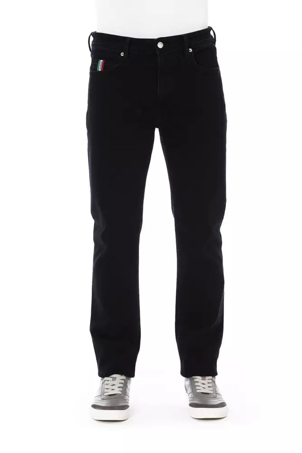 Elegante schwarze Baumwollmischjeans