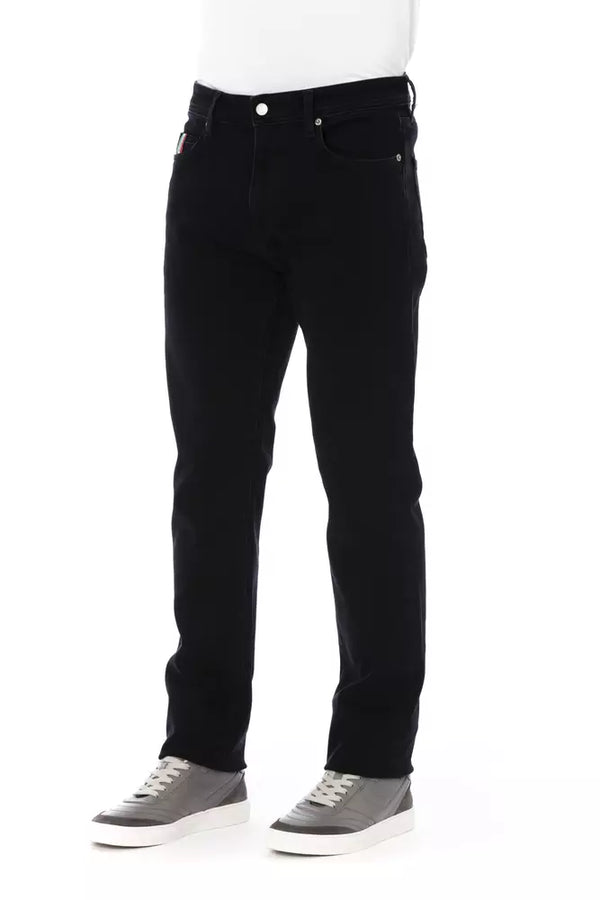 Elegante schwarze Baumwollmischjeans